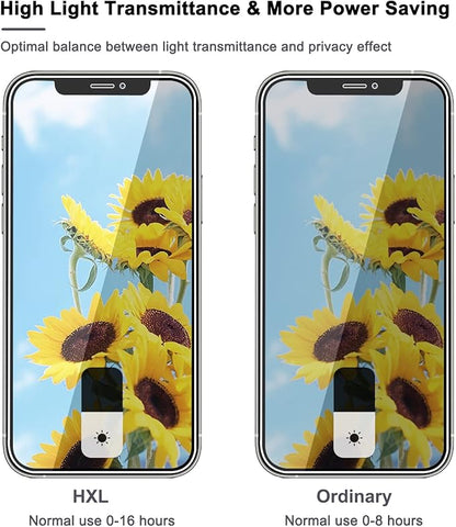 PEHAEL 2+2 Pack for iPhone 12 Pro Max Privacy Screen Protector with Camera Lens Protector Full Coverage Anti-Spy Tempered Glass Film 9H Hardness Bubble Free [6.7 inch]