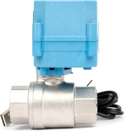 U.S. Solid WiFi Smart Motorized Ball Valve 3/4 inch NPT for Water Control, Irrigation, 2 Way 304SS Electric Valve, USB Powered, Status Indicator, Flow Direction, Remote On/Off Control, NSF Certified