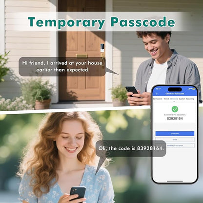 Biometric Smart Lock Deadbolt, Keyless Entry Door Lock with App Control & Remote Code Generation, Electronic Fingerprint Keypad for Home, Airbnb & Bedroom, Auto-Lock, Anti-Peep(Silver)