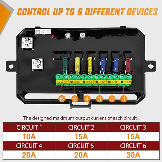 Nilight 6 Gang Switch Panel APP RGB 12V 24V Circuit Control System 4-Mode | Fuse Wiring Harness APP Remote Control Automatic Dimmable Toggle/Momentary/Strobe/Flash for Car Pickup Truck Camper SUV