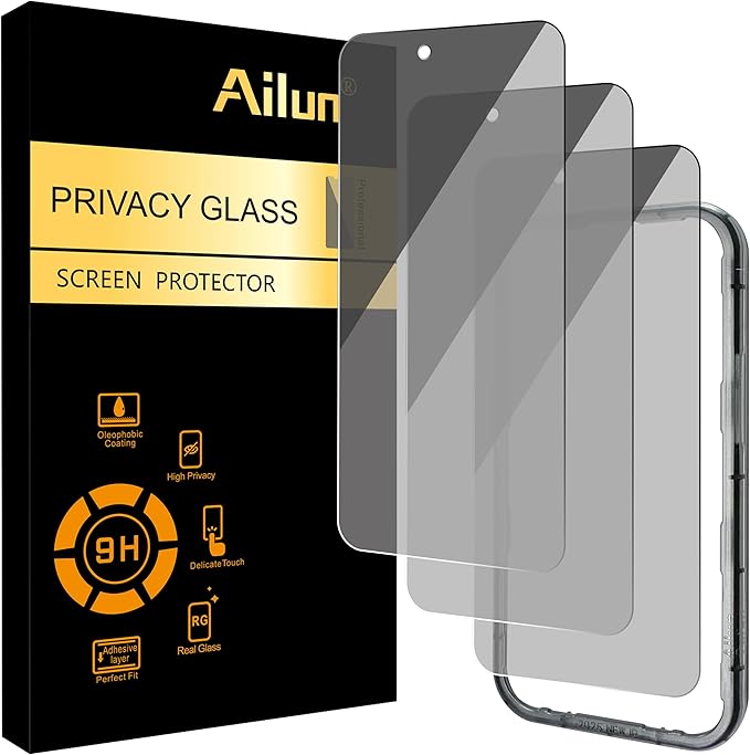 Ailun 3 Pack for iPhone Air Privacy Screen Protector [6.5 inch] with installation frame, Anti Spy Private Tempered Glass Anti-Scratch Case Friendly[Not for iPhone 17/17 Pro/17 Pro Max]