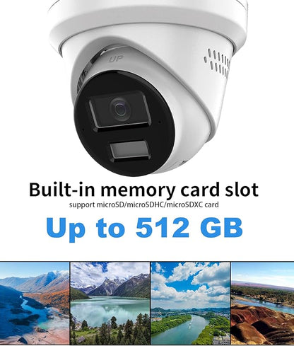 DS-2CD2383G2-LI2U/SL Hik AcuSense 4K 8MP Turret Camera,PoE IP Cameras, Smart Hybrid Light, Human/Vehicle Detection, 120dB WDR, IP67, H.265+,2.8mm, Upgrade DS-2CD2383G2-IU