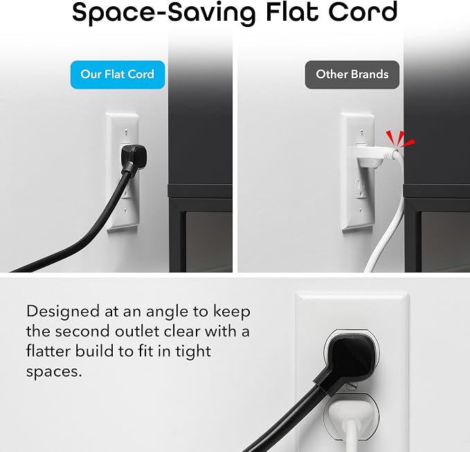 Geeni Surge Ultra Smart 8-Outlet Surge Protector, No Hub, 6 ft. Cord, Black | 6 smart outlets, 2 always-on outlets, Wi-Fi & voice control, 1200 joules protection