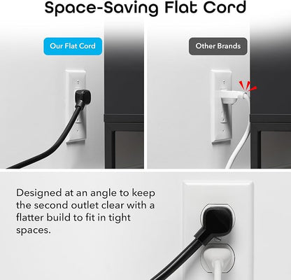 Geeni Surge Ultra Smart 8-Outlet Surge Protector, No Hub, 6 ft. Cord, Black | 6 smart outlets, 2 always-on outlets, Wi-Fi & voice control, 1200 joules protection