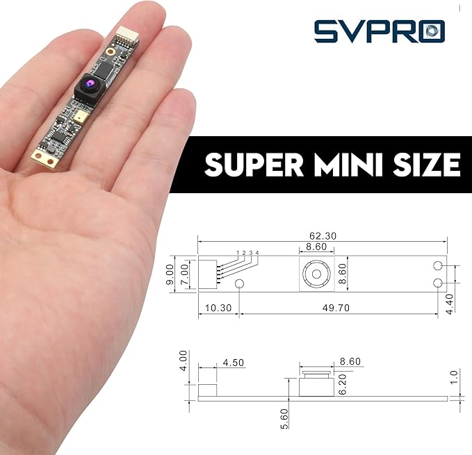 SVPRO 8MP USB Camera Module with Microphone, 102 Degree Wide Angle Laser Engraver Camera for Lightburn, Fixed Focus 4K UVC Webcam Board for Computer,Raspberry Pi