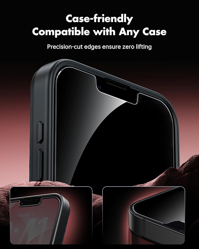 UNBREAKcable Privacy Screen Protector for iPhone 17e, Shatterproof Tempered Glass [True 28°Anti Spy] [9H Hardness] [Easy Installation Frame] Private Protector for iPhone 17e 6.1inch-2 Pack
