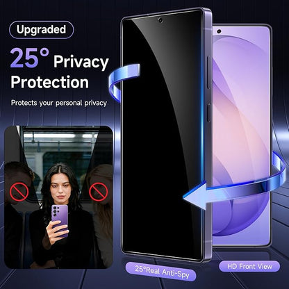 Asstar 2 Pack for Samsung Galaxy S26 Ultra Privacy Screen Protector, 25° Anti Spy 9H Tempered Glass for S26 Ultra, Fingerprint Unlock Support, Full Coverage, Case Friendly, Easy Install, Anti-Scratch
