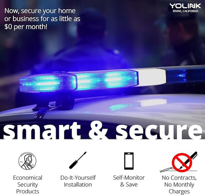 YoLink LoRa Smart Door Sensor Starter Kit: Hub & (2) Door Sensors - Up to 1/4 Mile Open-Air Range, Door Left-Open Reminders, up to 5 Year Battery Life, Alexa, IFTTT, Home Assistant