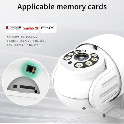 Security Camera Outdoor, E3Z 3MP PTZ 360° IP65 Weatherproof, AI Motion Tracking, Full-Color Night Vision, 2-Way Audio, TF/Cloud Storage