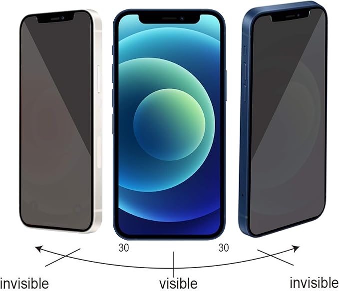 Ailun Privacy Screen Protector for iPhone 12 / iPhone 12 Pro 2020 6.1 Inch 2 Pack Anti Spy Private Case Friendly, Tempered Glass [2 Pack]