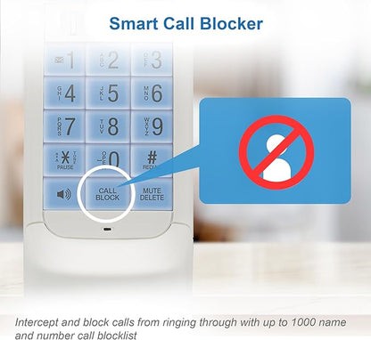 VTech VS122 DECT 6.0 Retro Design Cordless Phone with Answering System, Smart Call Blocker and Bluetooth Connect to Cell Full-Duplex Speakerphone Landline Phone for Home Office
