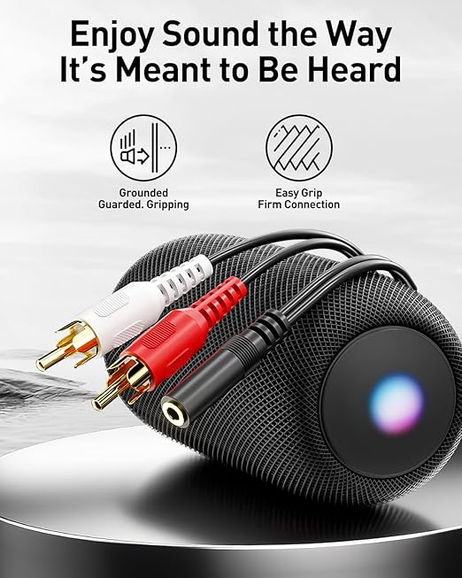 VCE 3.5mm Female to 2 RCA Splitter Male Stereo Audio Y Cable 2-Pack, Gold Plated Adapter Compatible for TV,Smartphones, MP3, Tablets, Speakers,Home Theater (8 inch)
