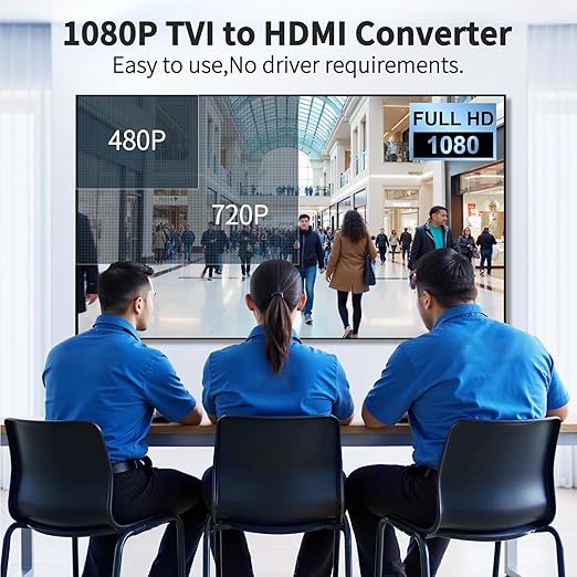 ELECPOW TVI to HDMI Converter, 4K/8MP/1080p BNC to HDMI Adapter for CVBS/TVI/CVI/AHD Security Cameras - Plug & Play with BNC Loop-Out, Auto-Detect Resolutions & Durable Metal Housing