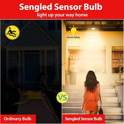 Sengled Motion Sensor Light Bulb Outdoor, Soft White Sensor LED Light Bulb, Auto on/Off Photocell Automatic for Outdoor Lighting, A19 3000K 1200LM 75W for Front Porch Garage, 4 Pack