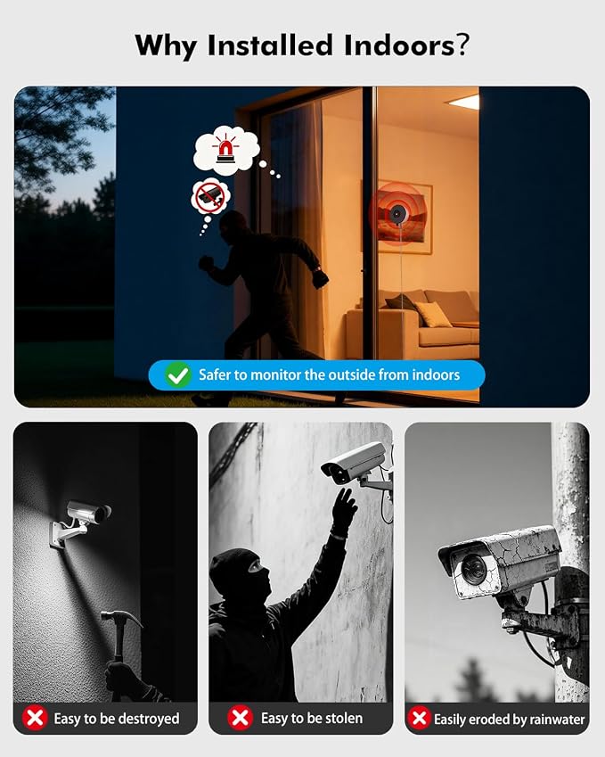 3MP 2K Window Camera 2 Pack with Starlight Color Night Vision