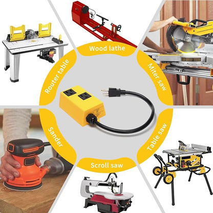 Ortis Automatic Vacuum Switch for Power Tools, with Smart Current Sensing & Delayed Start to Prevent Circuit Overload, Avoids Breaker Tripping, Plug & Play Dust Control Solution LF40