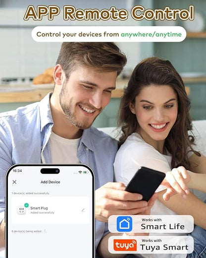 NineLeaf Smart Plug, WiFi Smart Plugs Work with Alexa and Google Home via Tuya, Wireless Outlet Timer with APP Remote Control, 2.4GHz Wi-Fi Only, No Hub Required, TUV FCC Listed (2 outlets+3 switches)