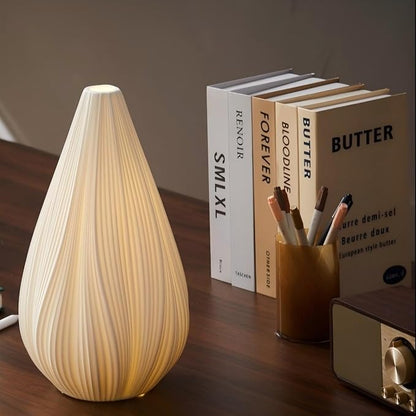 RONDURE Modern Ceramic Decorative Table Lamp Living Room Bedroom Bedside | Handcrafted Unique Warm Ambient Lighting Lamp, Accent White Translucent Ceramic shade, Fully Dimmable, Corded, Bulb Included