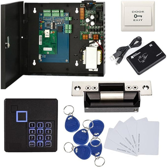 Keypad Reader North American Heavy Duty Strike Lock Access Control System for Gym Center Sports Club Fitness Cente or Home/Office Entrance Security Kits Phone APP Remotely Open Door
