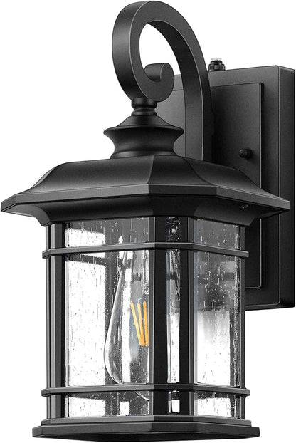 VIANIS Black Outdoor Lights for House, Dusk to Dawn Light Fixture, Waterproof Wall Lights, Porch Lights Outdoor for House, Garden, Garage, Entryway, Anti-Rust