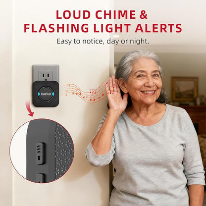 CallToU Caregiver Pager Wireless Call Bell Alert Button for Seniors/Elderly/Patients 1 Plugin Receiver 1 Waterproof Transmitter