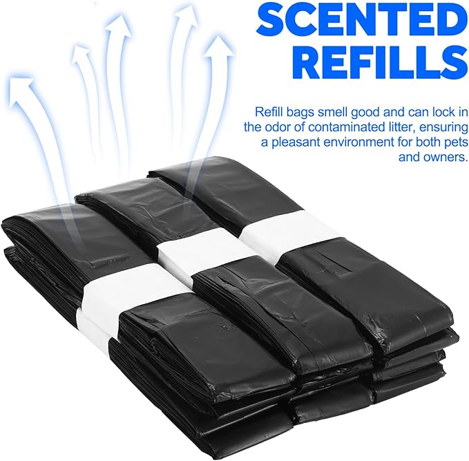 Automatic Trash Can Refill Bags - 6Pack Refill Bag Ring Smart Trash Can Replacement Bags Compatible for TOWNEW T1S/T AIR X/T Air Lite and Airdeer, Smart Bin Self Sealing Auto Refill, Black