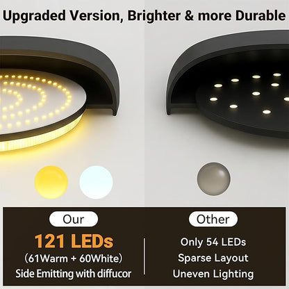 Black Wireless Rechargeable Ceiling Light - Motion Sensor Night Light Indoor with Remote, Battery Operated Led Lights for Bedroom Hallway, Living Room, Bathroom, Home & Kitchen Decor Lighting (6)