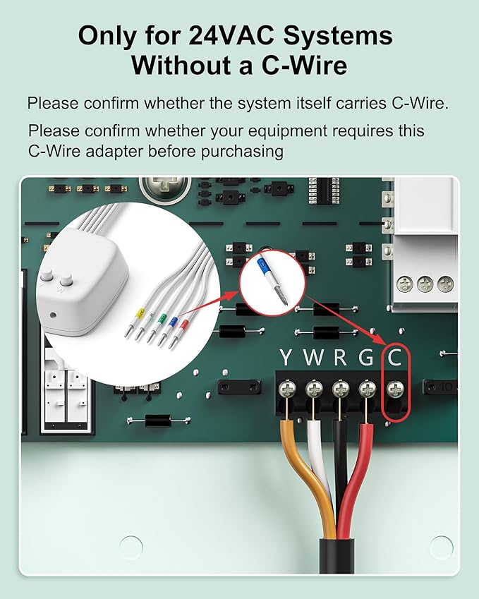 WUKUR Power Extender Kit for ecobee Smart Thermostat Premium, C-Wire Adapter Compatible with ecobee3 Lite, Premium, Enhanced, Essential, Lite, for ecobee4 and Smart Thermostats with Voice Control