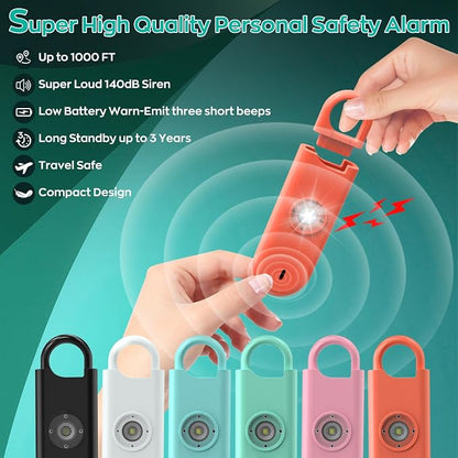 Fauxomor 140dB Personal Safety Alarm for Women 9pack Self Defense Keychain