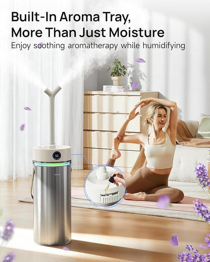 Feekaa Stainless Steel Humidifier, 8L/2.1Gal Cool Mist Humidifiers for Bedroom, Easy to Clean Humidifier Large Room with Diffuser, Humidifiers for Baby Kids Nursery Living Room Office Plant