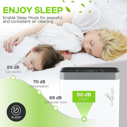 PURO²XYGEN Smart Air Purifiers For Home - Large Room Up to 2700 Sq Ft, H13