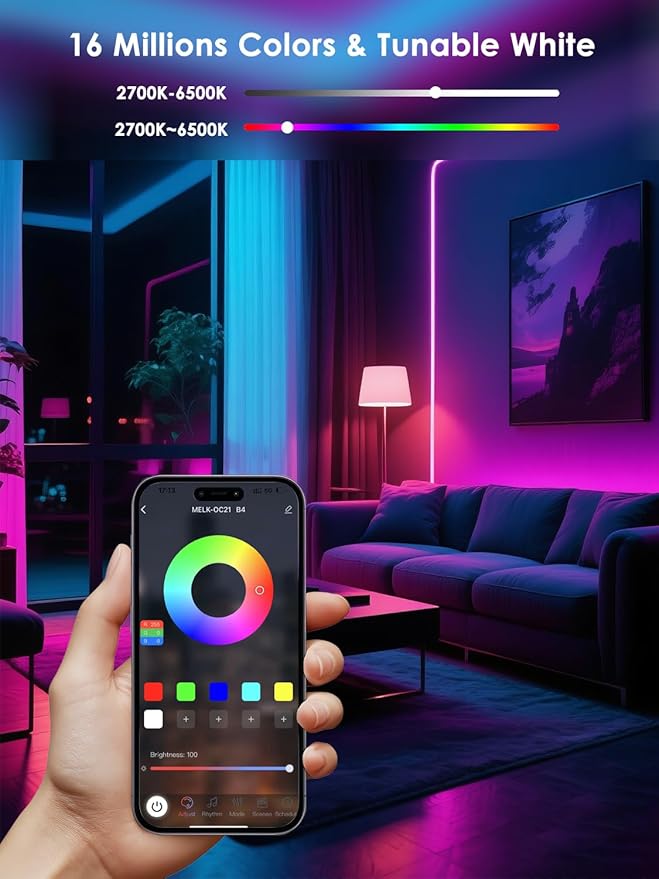 5V Low-voltage Smart LED Light Bulb, Dimmable E26 Screw Base Bulb with Remote Control, 48 Colorful Beads 16 Million Colors 7W Light Bulbs with APP Control & Music Sync & Timer for Bedroom Lamp(2-Pack)