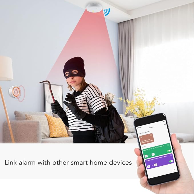 Walfront Smart Security Alarm Wireless Home Alarm System with 90dB Siren 18 Tones APP Control 2.4GHz for Burglar Door Sensor Motion Detector (for ZigBee)