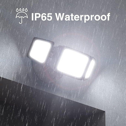 Onforu 80W LED Dusk to Dawn Flood Lights, 8000LM Brown Exterior Security Outdoor Lighting,IP65 Waterproof Outdoor 3 Adjustable Heads Photocell Light Fixture,6500K Floodlight for Garage,Patio,Yard