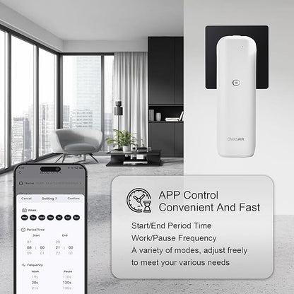 Waterless Wall Plug in Diffuser - Coverage 700 Sq.FT - Nanotechnology Plug in Scent Diffuser for Essential Oils- for Hotel and Home or Office - Smart Bluetooth APP Operation(White)