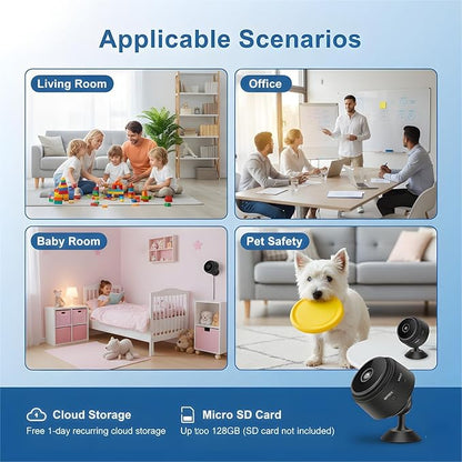 ZTTAOLII 5G WiFi Hidden Spy Camera 4K HD Mini Camera Indoor Security Cam,SD Card Storage & App Control, Night Vision, Wireless Mini Cameras for Home/Baby/Pet