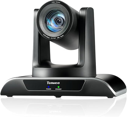 Tenveo HDMI/USB3.0/LAN(PoE) PTZ Camera AI Humanoid & Face Auto-Tracking, 20X Optical Zoom PTZ Camera IP Live Streaming, FHD 1080P 60FPS, for Church Services Worship Video Conference Live Streaming