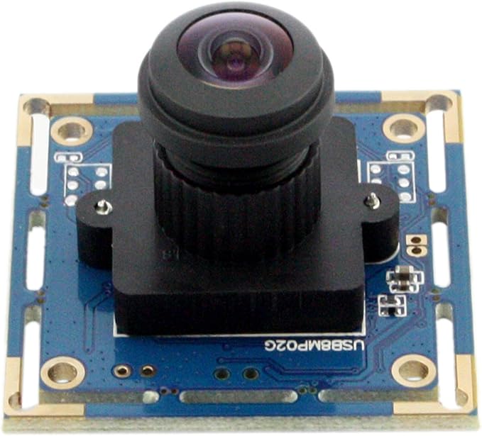 ELP 8mp USB Camera Wide Angle with 180degree Fisheye Lens 4K Embedded Webcam Board for Computer 2448P CMOS IMX179 UVC USB2.0 Video Industrial PC Camera for Machine Vision