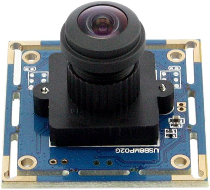 ELP 8mp USB Camera Wide Angle with 180degree Fisheye Lens 4K Embedded Webcam Board for Computer 2448P CMOS IMX179 UVC USB2.0 Video Industrial PC Camera for Machine Vision