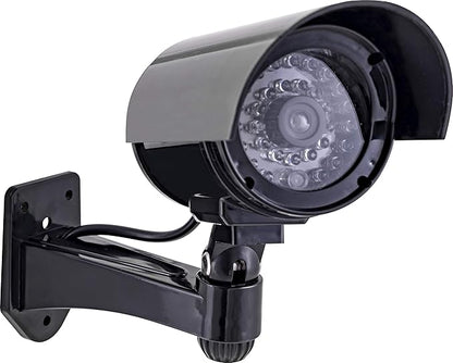 GE Power Gear GE Decoy Security Bullet Camera with Flashing Red Light, Blinking LED, Fake Surveillance, Realistic Looking Recording Lens, Indoor/Outdoor Use, Wireless, Black, 40661