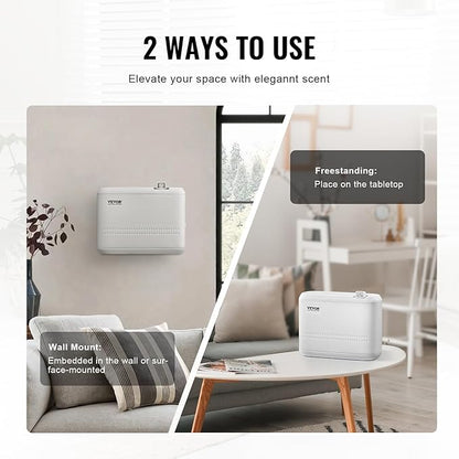 VEVOR Upgrade HVAC Scent Diffuser for Whole House, 850ml Bluetooth Smart Essential Oil Diffuser with Cold Air Tech, Waterless Scent Air Diffuser, Cover Up to 4500 Sq.Ft for Large Room, Hotel, Office