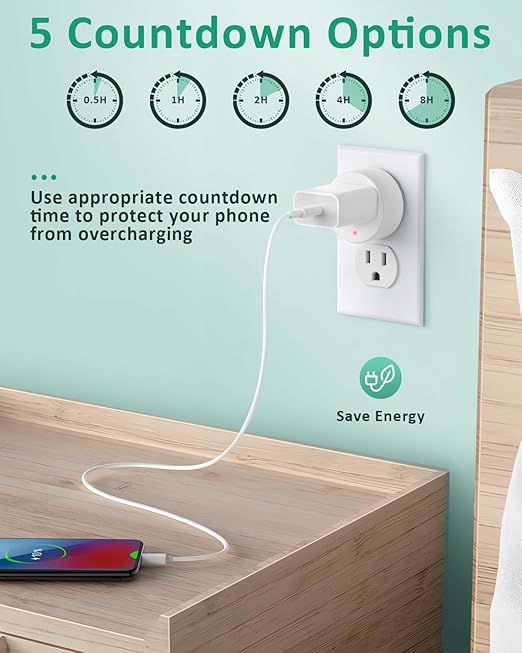 Remote Control Outlet with Countdown Function, 15A/1500W Anti-Surge 4000V Wireless Remote Outlet, 500FT RF Range No Wire Remote Plug On Off Switch for Household Appliances, Christmas Lights