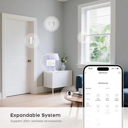 2026 Home Security System,13 Piece No Monthly Fees with Phone & Remote Control WiFi+4G Alarm System Kit,Instant App Alerts and Compatible with Alexa,Door/Window Sensors,SOS Button,for Smart Life