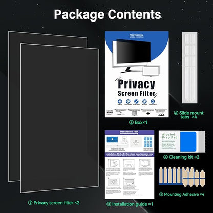 [2 Pack] 22 Inch Computer Privacy Screen for 16:10 Aspect Ratio Widescreen Monitor, Eye Protection Anti Glare Blue Light Computer Monitor Privacy Filter, Removable 22 in Protector Film