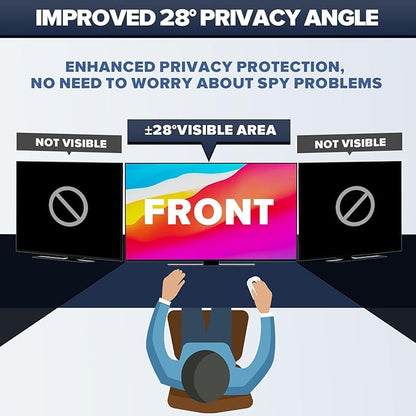 Upgraded HD Computer Privacy Screen 24 inch, Monitor Privacy Screen for 16:9 Widescreen Removable Anti Glare Computer Screen Cover and Blue Light UV-Blocking Screen Privacy Filter