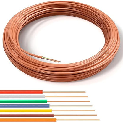 THE CIMPLE CO 18/7 Thermostat Wire 75 FT - Insulated Solid Copper Wiring for HVAC, Furnaces, Video Doorbells, Alarms, Lighting, Smart Thermostats - 18 Gauge, 7 Conductor - 75 Feet (22 Meters), Brown
