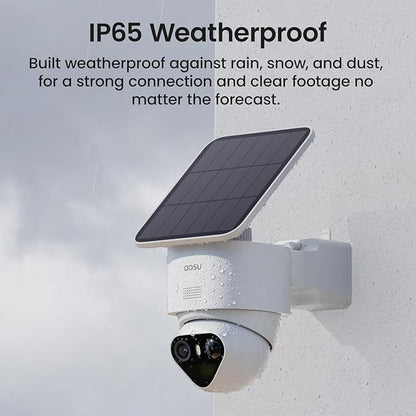 aosu T2 Ultra 4K Security Cameras Wireless Outdoor, TrueColor Night Vision, AI Triple Detection, 360° Auto Tracking, Solar Powered WiFi Camera for Home Security, 1Pack