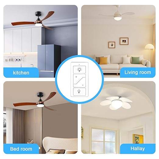 Humpptom Dimmer Switch, Remote Light Switch with Wireless Remote Control, Single Pole Smart Wireless Light Switch Support 2.4G&5G Compatible with Alexa