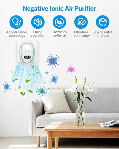 AMIR 4-Pack Plug in Air Ionizer & Air Purifier - Quiet Negative Ion Technology, Mini Portable Air Freshener for Home, Office, Bedroom, Kitchen, Bathroom
