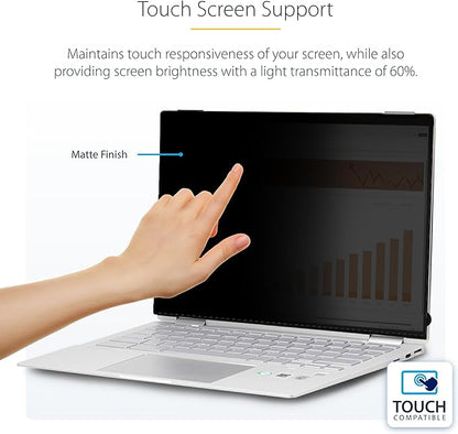 StarTech.com 14-inch 16:10 Flip-Over Privacy Screen with Touch, Laptop Security Shield, Anti-Glare Blue Light Filter